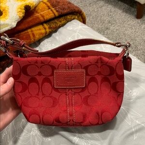 Coach Cherry Red Signature Shoulder Bag